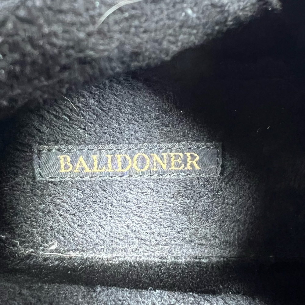 Balidoner Black Leather Studded & Ankle Buckle Black Leather Ankle Boots Size 38 - Picture 13 of 16
